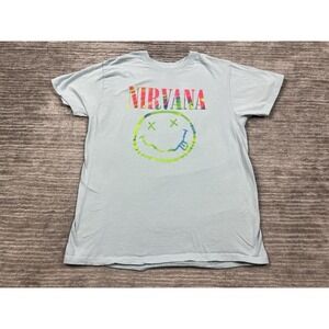 Nirvana Top Juniors XL Blue Short Sleeve‎ Graphic Cotton